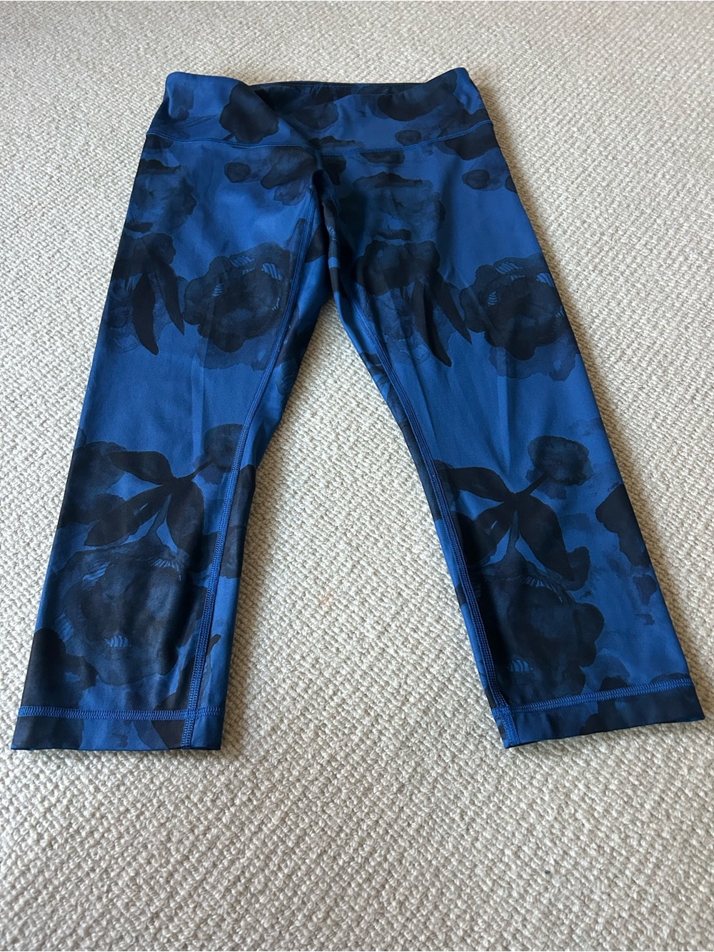 lululemon athletica Blue and Black Floral  Leggings